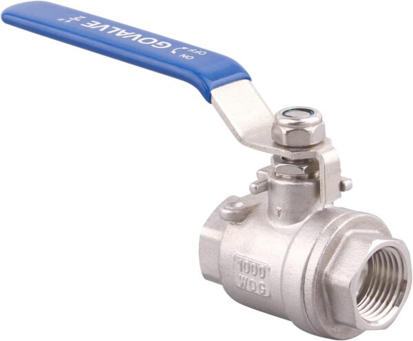 2-PC Ball Valve Stainless Steel - 1/2" NPT Female Full Port Ball Valve For water oil and gas