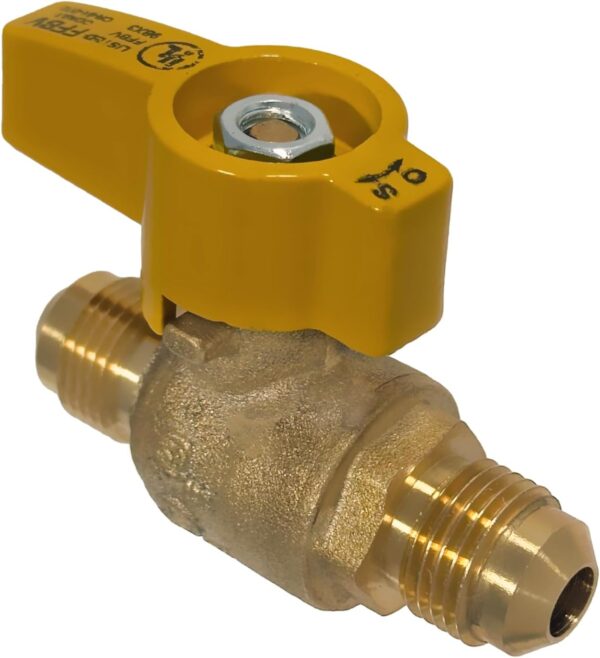 1 Piece XFITTING 3/8″ Flare X 3/8″ Flare Gas Valve, 1/4″ Turn, for Propane and Natural Gas, Durable and Leak-Proof